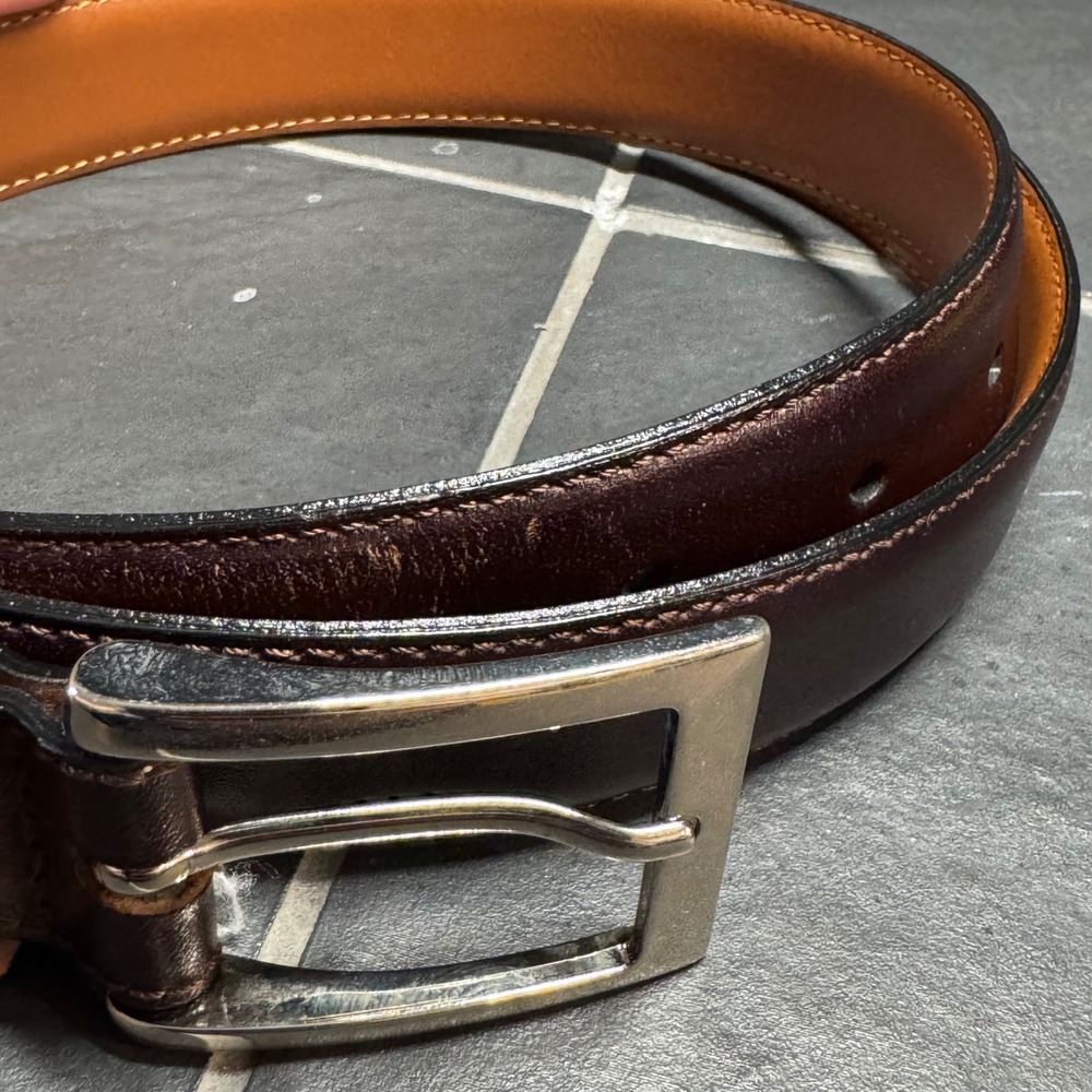 Brooks Brothers 346 Mens Brown Leather Dress Belt Made in Italy Size 38 95